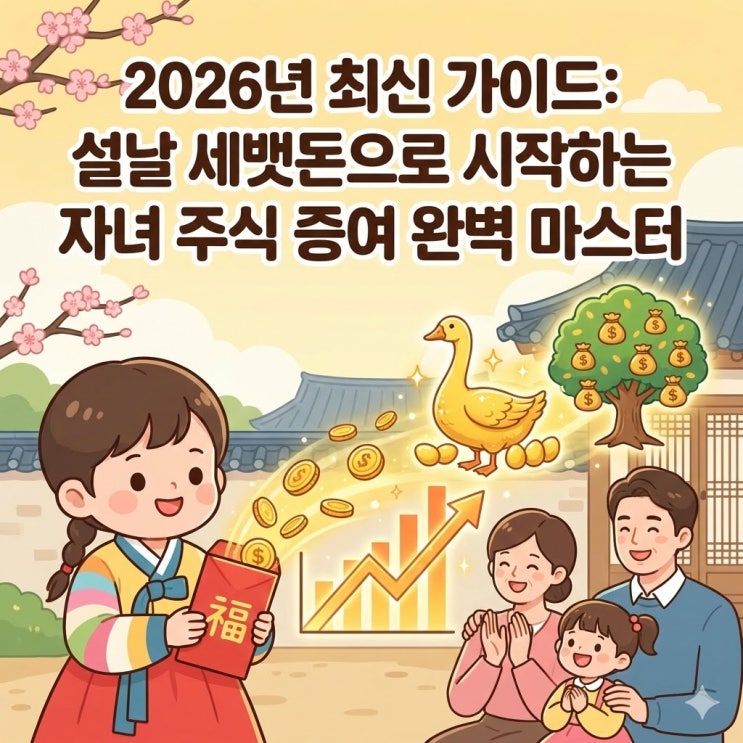 2026년 설날 세뱃돈 재테크: 미성년자 자녀 주식 계좌 개설부터 증여세 신고까지 완벽 가이드