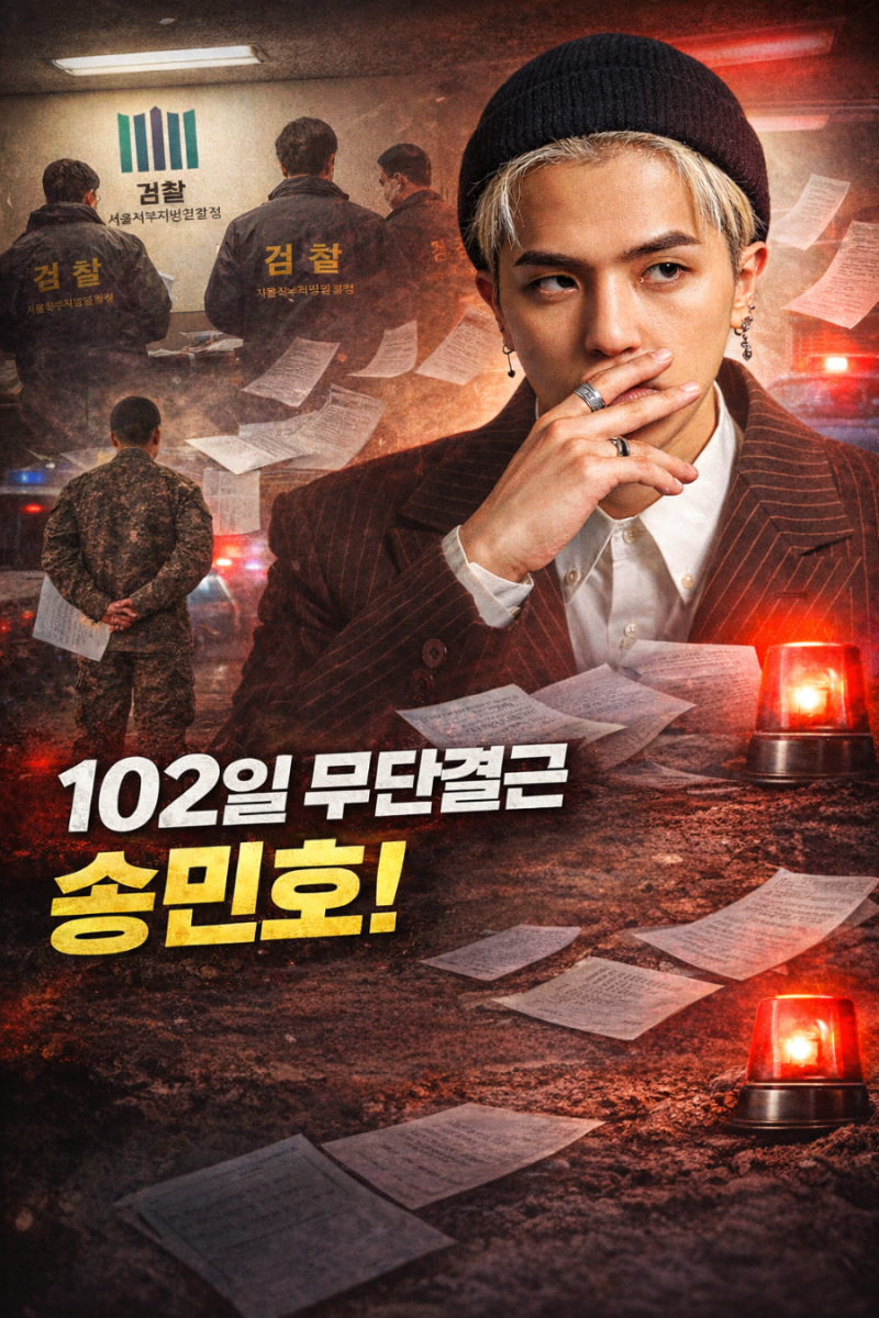 102일 무단결근, 그룹 위너 송민호 병역법 위반 기소