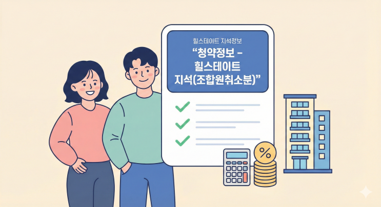  힐스테이트 지석(조합원 취소분) 입주자 모집공고 요약