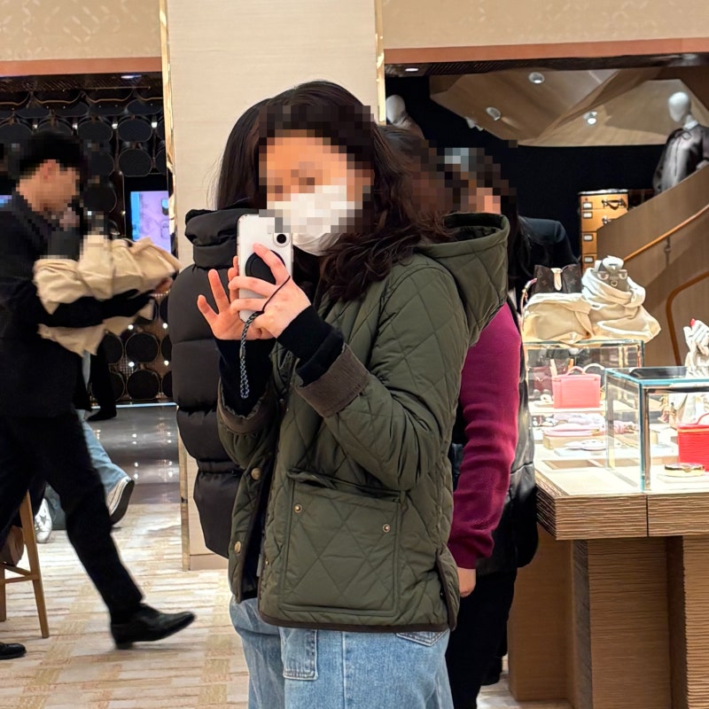 폴로 랄프로렌 보이즈 퀼팅 자켓 L 컴퍼니 올리브 착용샷, 55사이즈 실착 후기