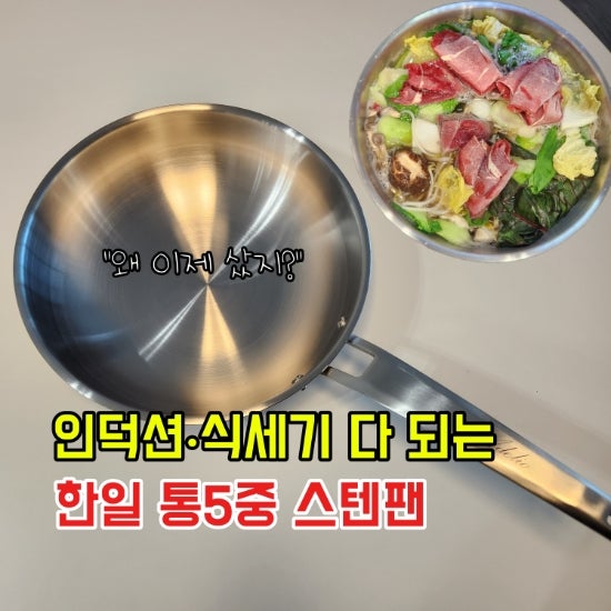 "왜 이제 샀지?" 인덕션·식세기 다 되는 한일스텐레스 통5중 스텐팬 후기