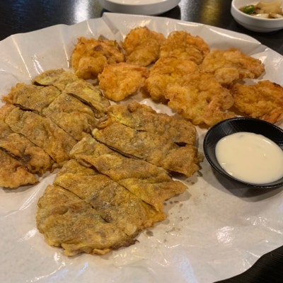 송도유원지 막걸리 하기 좋은 곳, 전이랑 한치보쌈 맛집 방씨전