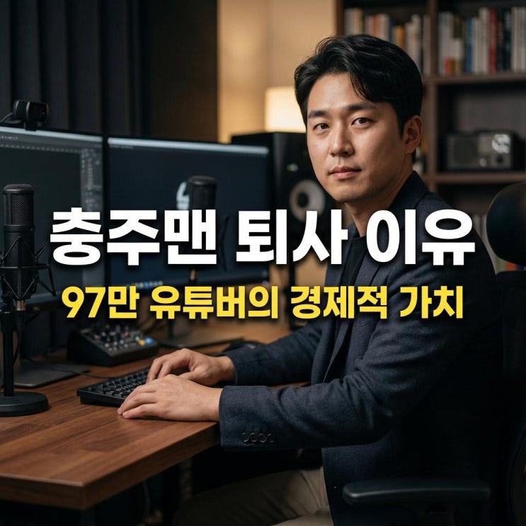  충주맨 퇴사 이유 97만 유튜버의 경제적 가치와 공무원 조직의 한계 완벽 분석