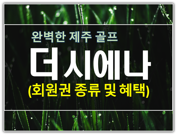  제주 더 시에나CC 회원권 종류 및 완벽한 골프 혜택
