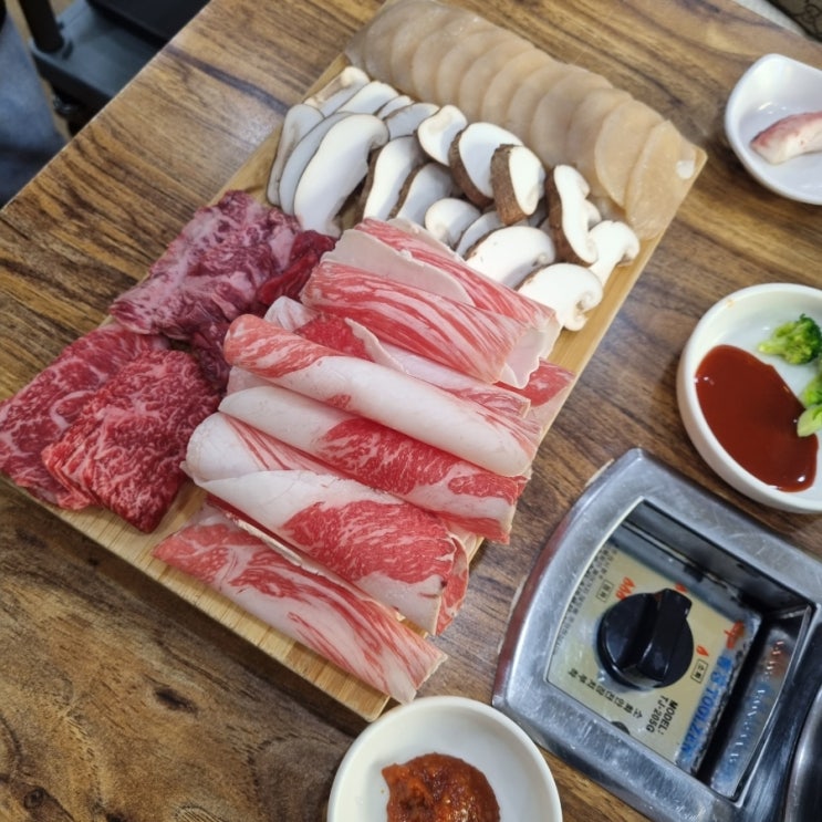  구월동 한우맛집 장흥삼합 엄마랑