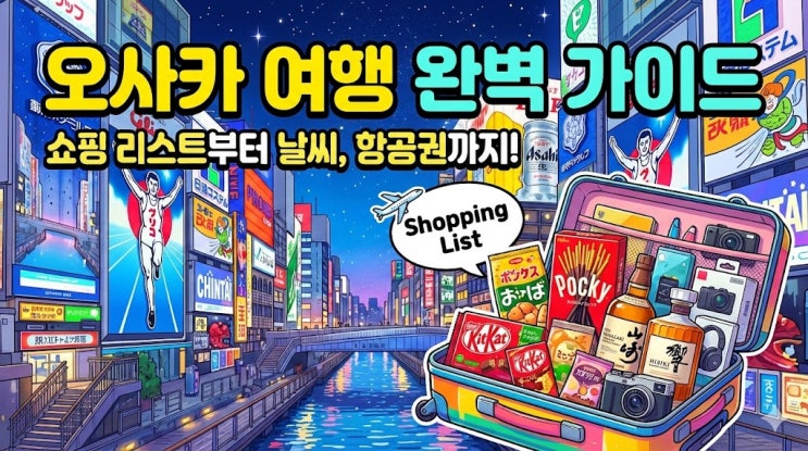  오사카 여행 코스 및 쇼핑리스트 추천: 날씨 항공권 준비물 3박4일 총정리