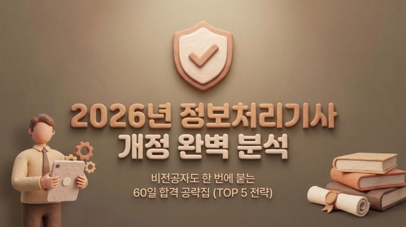 ️ 2026년 정보처리기사 개정 완벽 분석: 비전공자도 한 번에 붙는 60일 합격 공략집 (TOP 5 전략....