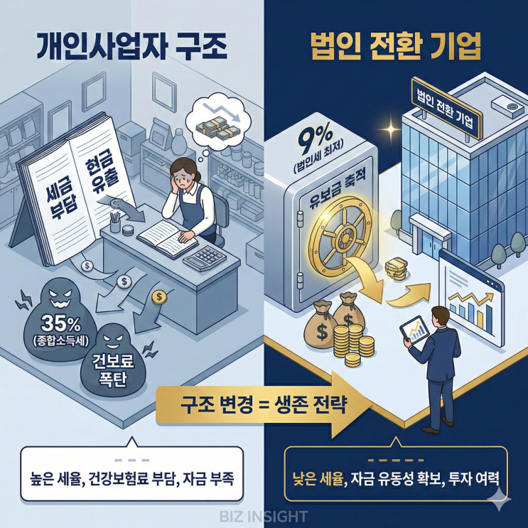  개인사업자, 매출 1억부터는 법인 전환이 ‘절세’가 아니라 ‘생존 전략’입니다