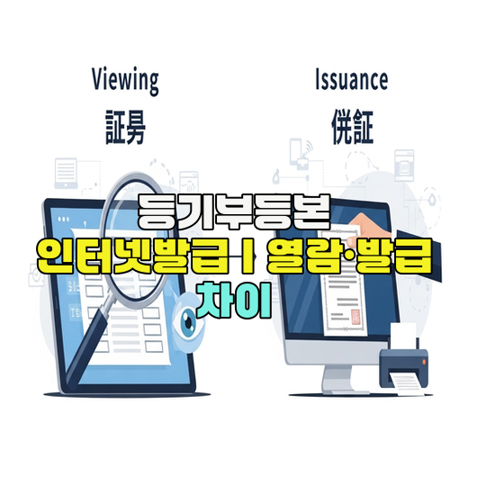  등기부등본 인터넷발급｜열람·발급 차이