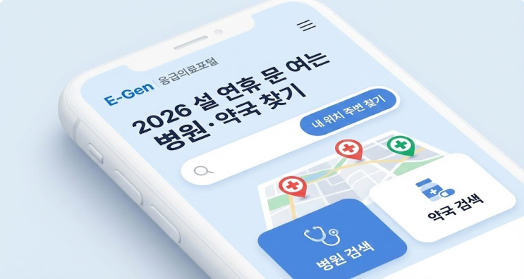  2026 설 연휴 병원 약국 총정리, E-Gen 응급의료포털 이용법