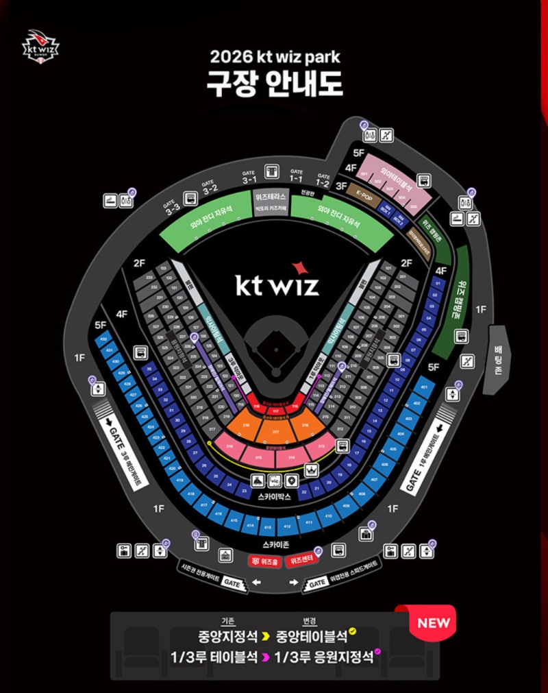 2026 KT위즈파크 좌석별 티켓 가격 및 제휴할인 정보 정리