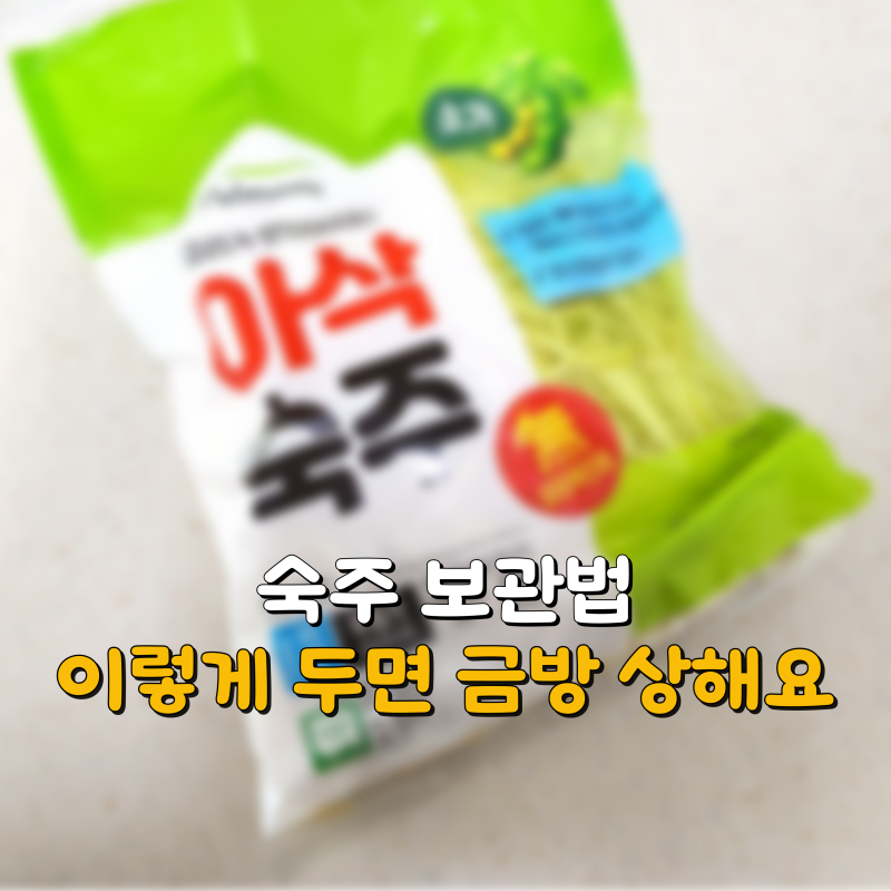 숙주 보관법, 그냥 두면 금방 상합니다