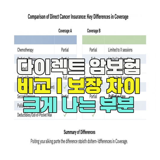  다이렉트 암보험 비교｜보장 차이 크게 나는 부분