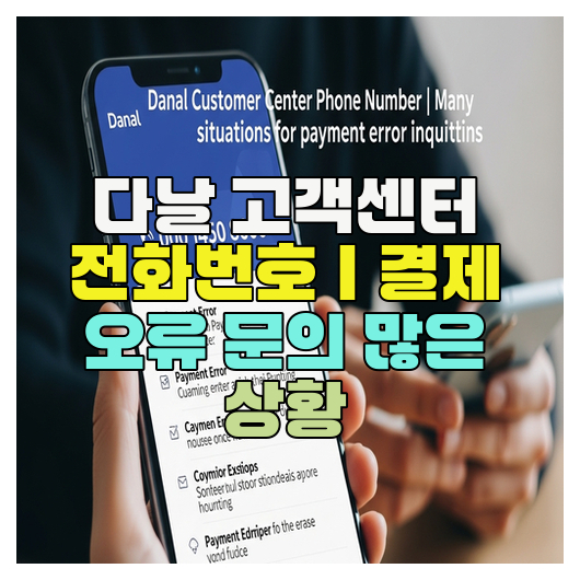  다날 고객센터 전화번호｜결제 오류 문의 많은 상황