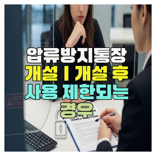  압류방지통장 개설｜개설 후 사용 제한되는 경우