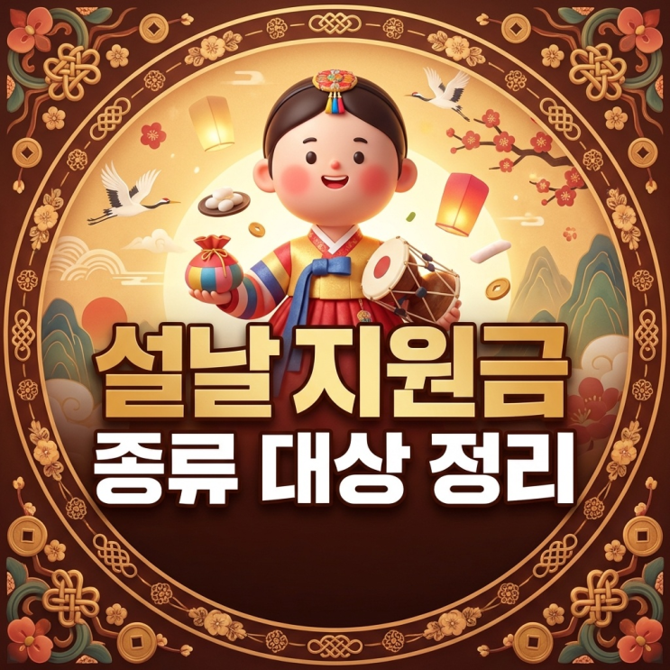  설날 정부 지원금 종류 대상 정리