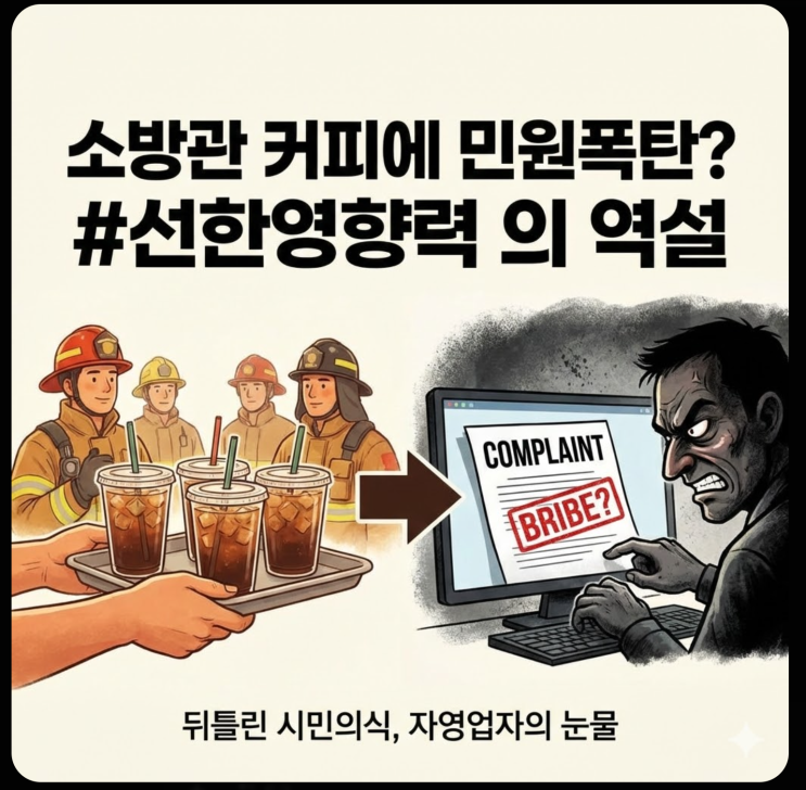  소방관 커피 민원폭탄, 불편한 사회! 악성민원 프로 불편러
