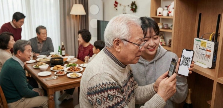  설날 친척들 습격 대비! ️ 와이파이 비번 입력 없이 1초 공유 & 갤러리 염탐 원천 봉쇄하는 법 (앱 고정/QR코드)