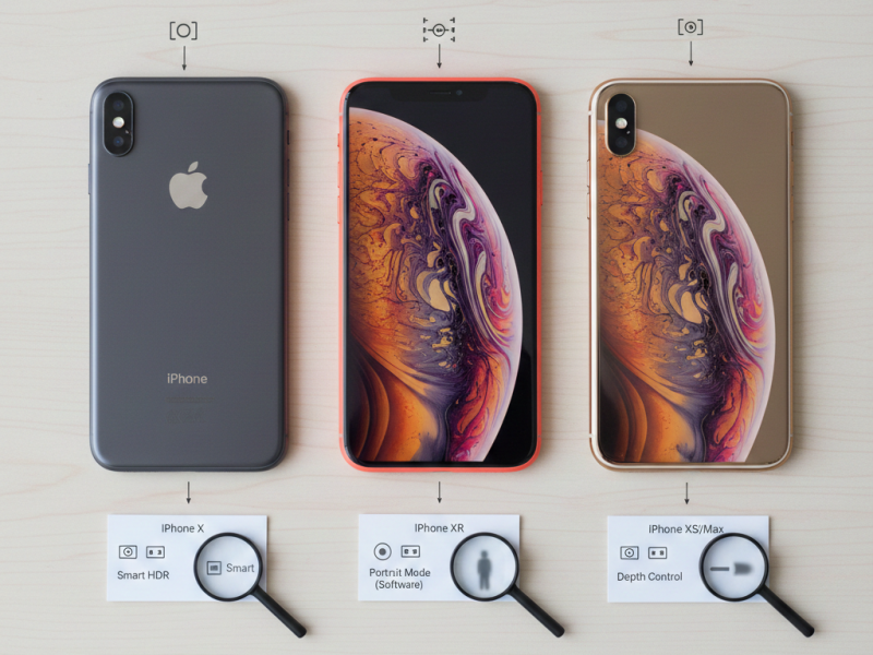 아이폰 X 시리즈, 아이폰X, XR, XS MAX 카메라 비교