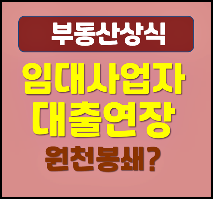  임대사업자 대출 연장 원천봉쇄 검토