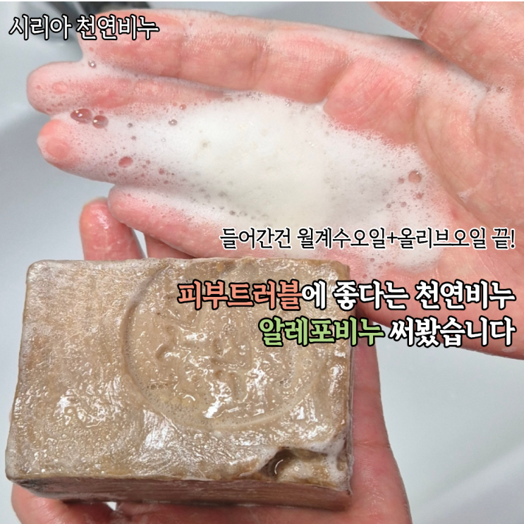  케사벨라 시리아 알레포비누 후기 월계수오일 올리브오일만 들어간 찐 천연비누