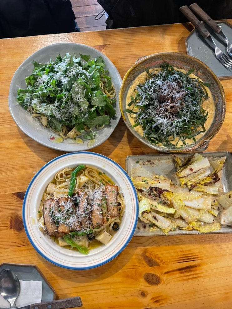  군산 나운동 줌인면사무소 꿀팁 나운동 내돈내산맛집 불고기깻잎현미리조또 항정살꽈리고추오일파스타 참나물파스타 참깨소스알배추구이 군산양식 나운동파스타