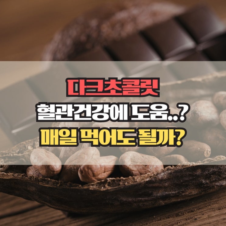  다크초콜릿 효능 총정리, 혈관 건강부터 항산화 효과까지