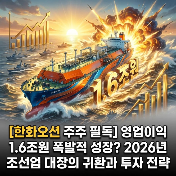  [한화오션 주주 필독] 영업이익 1.6조원 폭발적 성장? 2026년 조선업 대장의 귀환과 투자 전략