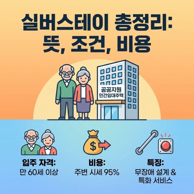 실버스테이 뜻 공공지원 민간임대주택 입주조건 비용 총정리