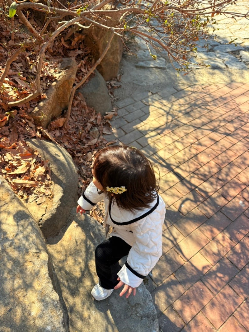 2025 FALL 베네통 키즈 세일러 하트 퀼팅 점퍼