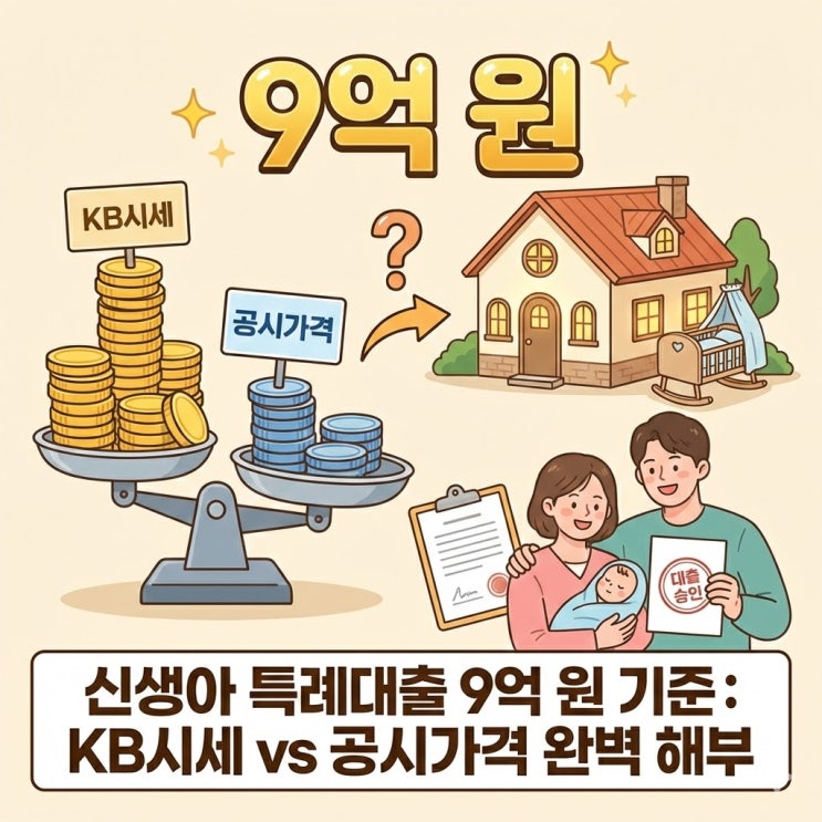  2026년 신생아 특례대출 9억 원 기준 완벽 정리: KB시세와 공시가격 주의사항