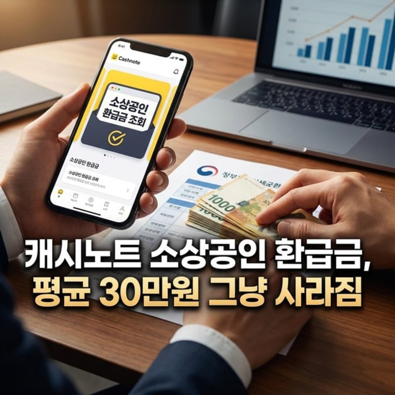 캐시노트 소상공인 환급금, 평균 30만원 그냥 사라짐