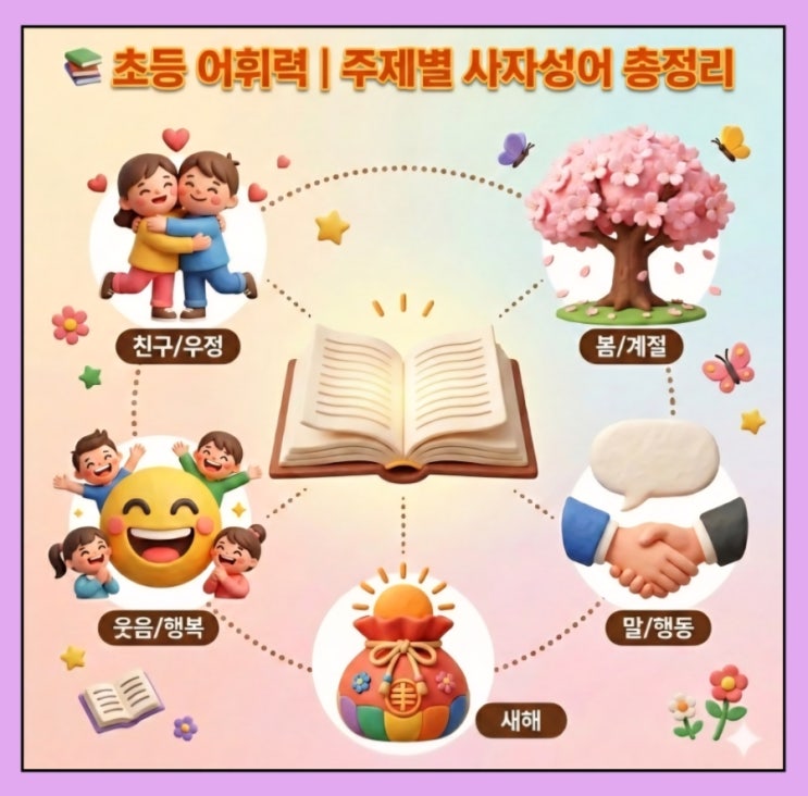  초등 어휘력 | 쉽고 재미있는 사자성어 시리즈 모음 (그림카드+퀴즈)