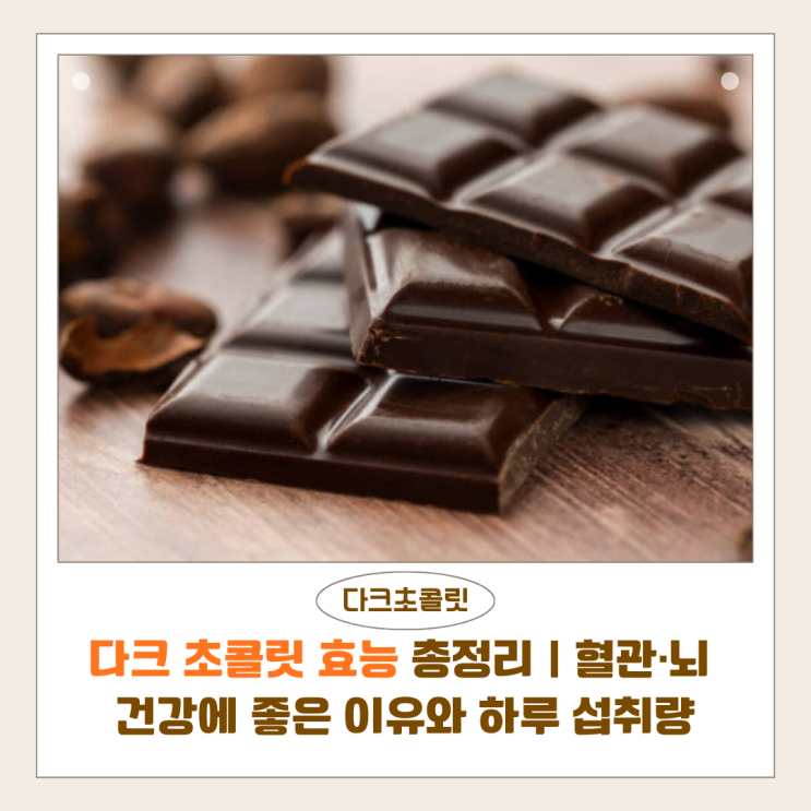  다크 초콜릿 효능 총정리｜혈관·뇌 건강에 좋은 이유와 하루 섭취량