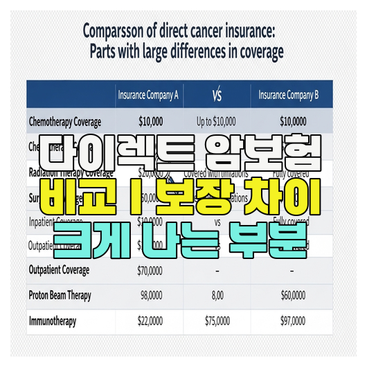  다이렉트 암보험 비교｜보장 차이 크게 나는 부분
