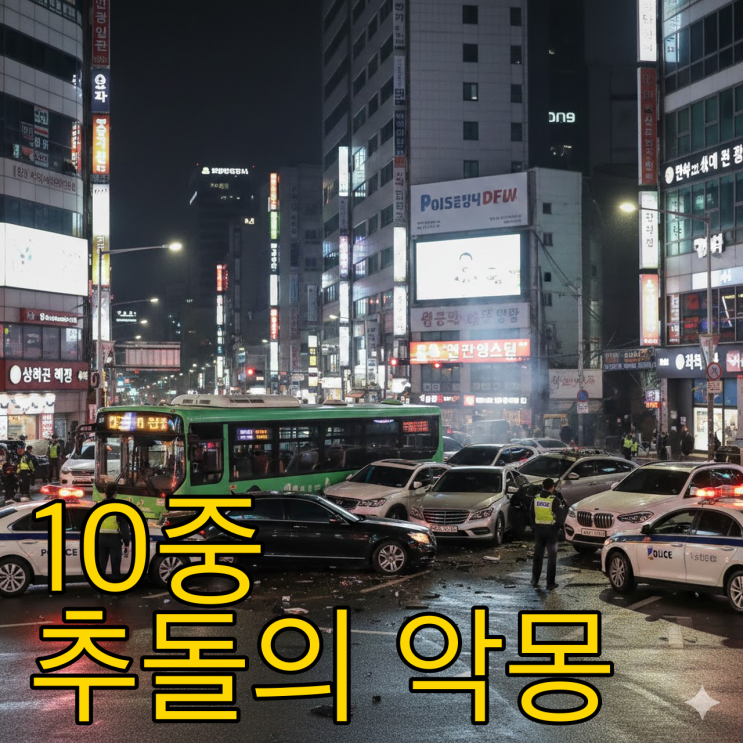  강남구청역 10중 추돌, 퇴근길 ‘아수라장’ 된 도로 상황 분석