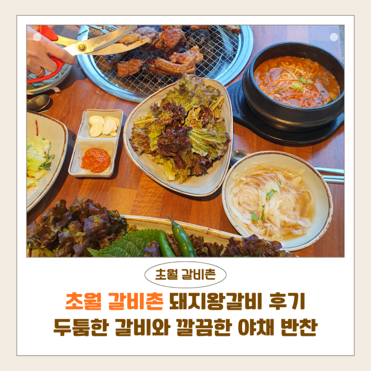  초월갈비촌 돼지왕갈비 후기｜두툼한 갈비와 깔끔한 야채 반찬, 경기광주 맛집 추천
