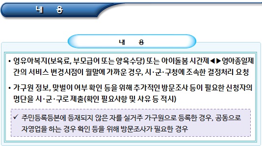  아이돌봄서비스 정부지원 결정 등 처리 절차