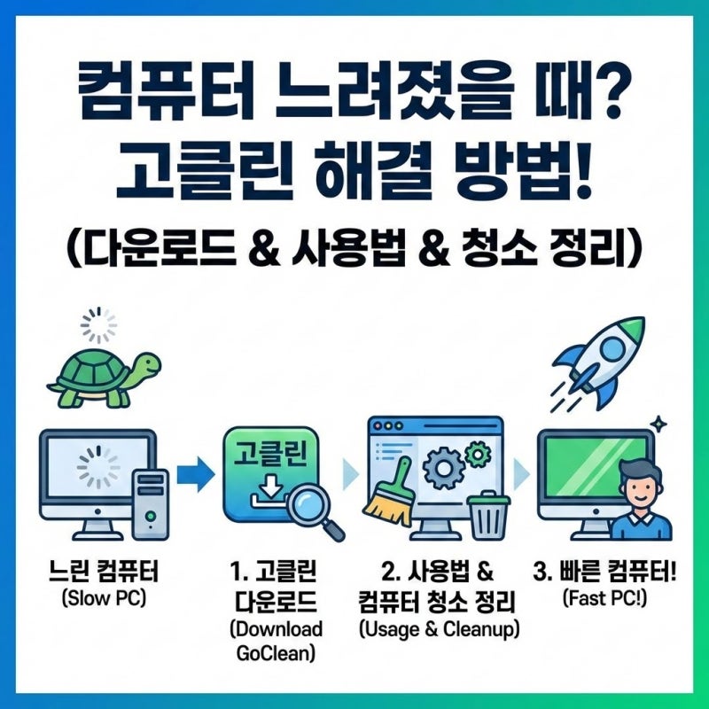 컴퓨터 느려졌을때 해결 방법 고클린 다운로드 사용법 컴퓨터 청소 정리