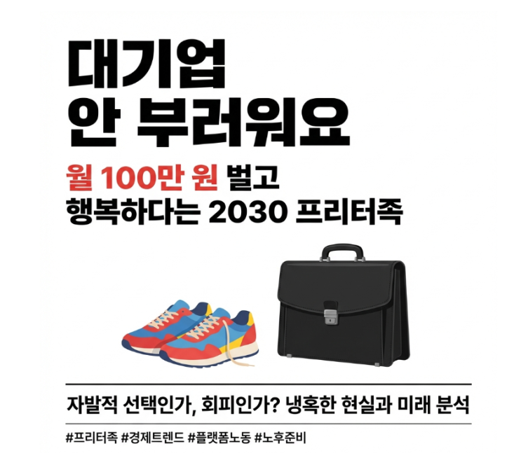 월 100만 원 벌고 행복하다는 2030 프리터족, 정말 괜찮을까? (현실과 미래 분석)