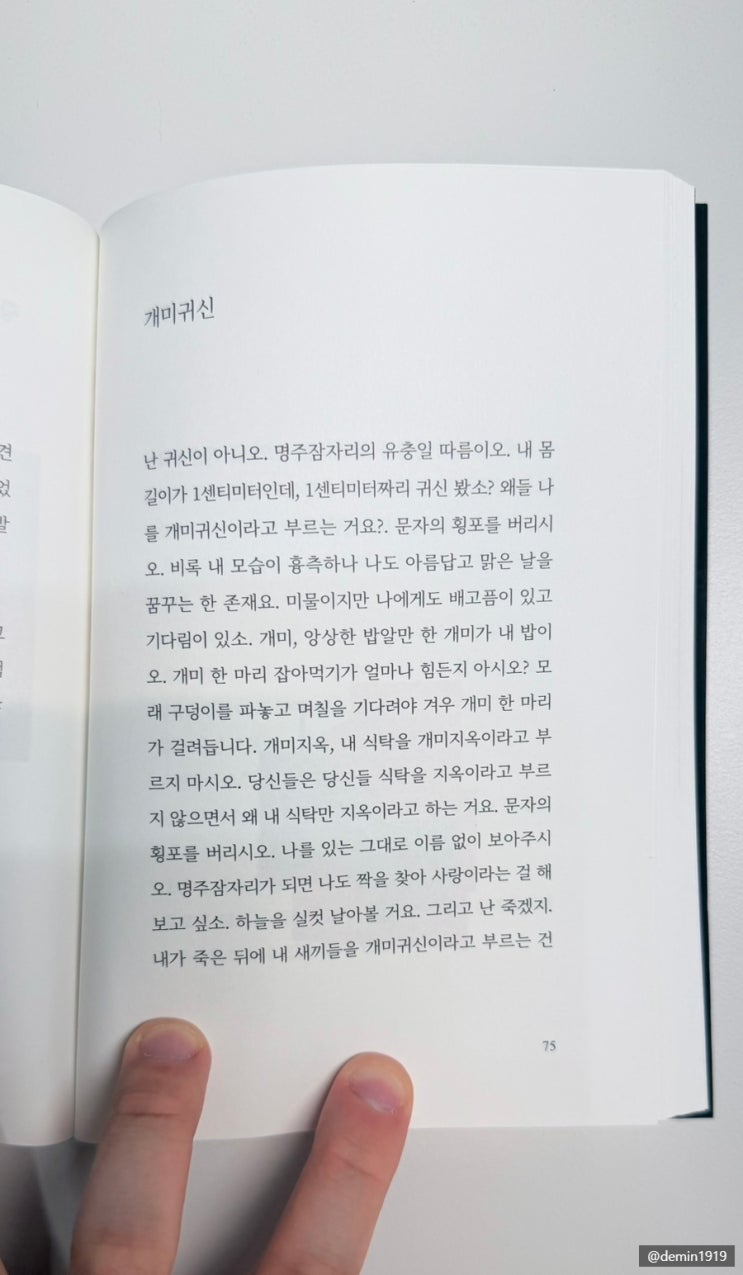  타이핑 필사 『개미귀신』 by 눈사람 자살 사건 - 최승호 / 난 귀신이 아니다.