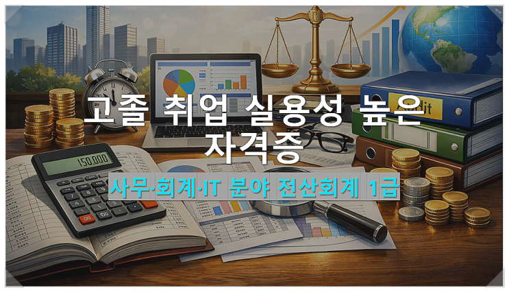  [고졸 취업 실용성 높은 자격증] 사무·회계·IT 분야 전산회계 1급  시험