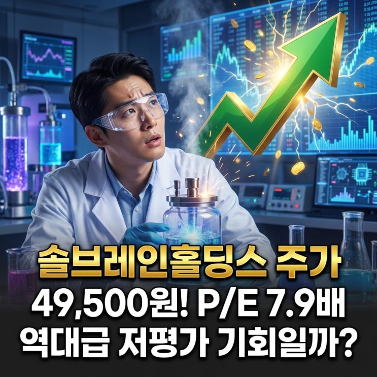  솔브레인홀딩스 주가 49,500원! P/E 7.9배 역대급 저평가 기회일까?
