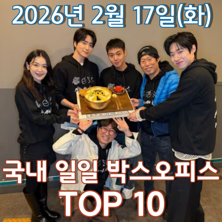  [국내 박스오피스] 일일 TOP 10 - 2026년 2월 17일(화)