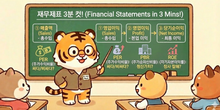   주식 초보 탈출 최종장! — 재무제표 3분 컷 & 저평가 우량주 발굴 비법 (PER, PBR, ROE 실전 적용)