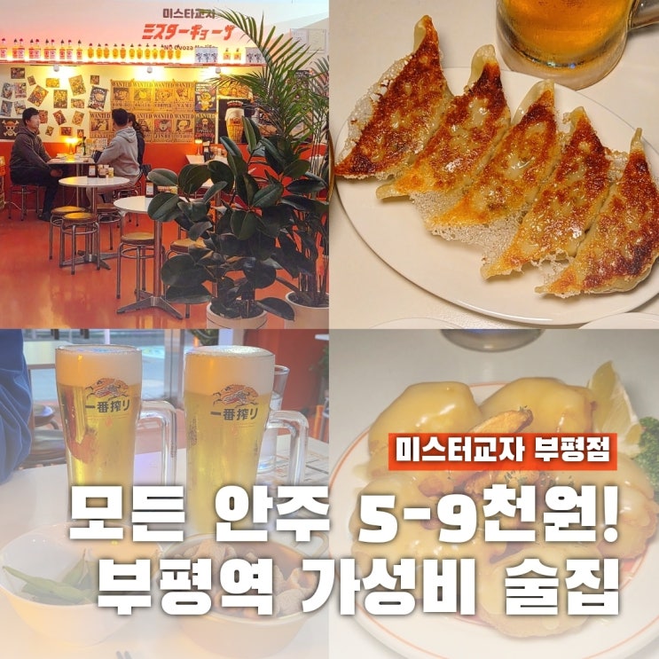  부평역 술집 2차 추천 가성비 끝판왕 미스타교자 부평점