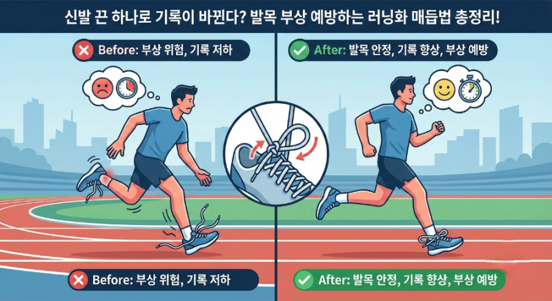 러닝 가이드ㅣ신발 끈 하나로 기록이 바뀐다 발목 부상 예방하는 러닝화 매듭법 총정리