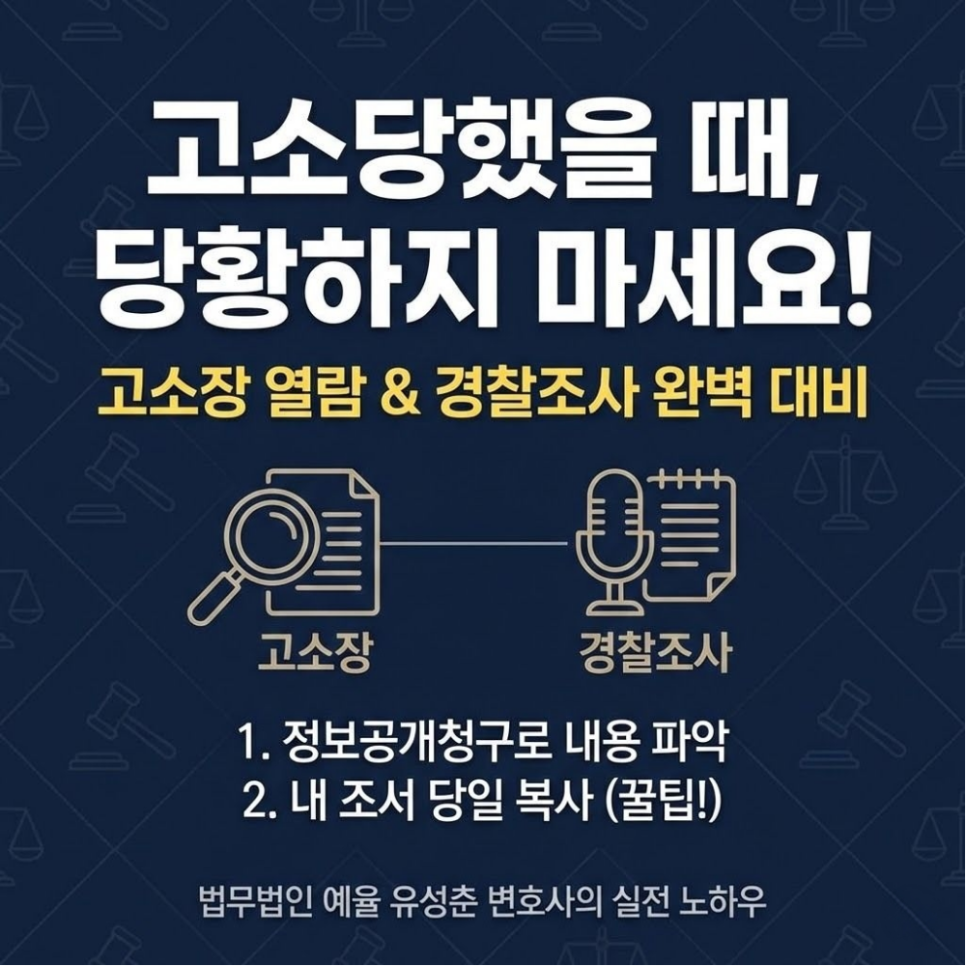 고소당했을때, 고소장열람 경찰조사 노하우 팁