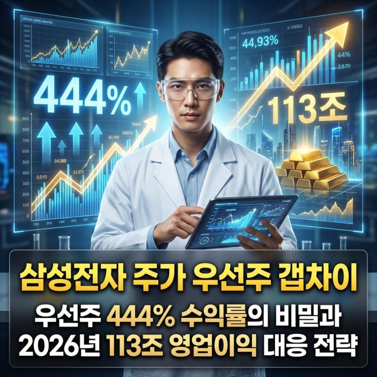  삼성전자 투자자 필독! 우선주 444% 수익률 2026년 113조 영업이익 대응 전략