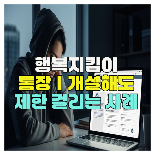  행복지킴이 통장｜개설해도 제한 걸리는 사례